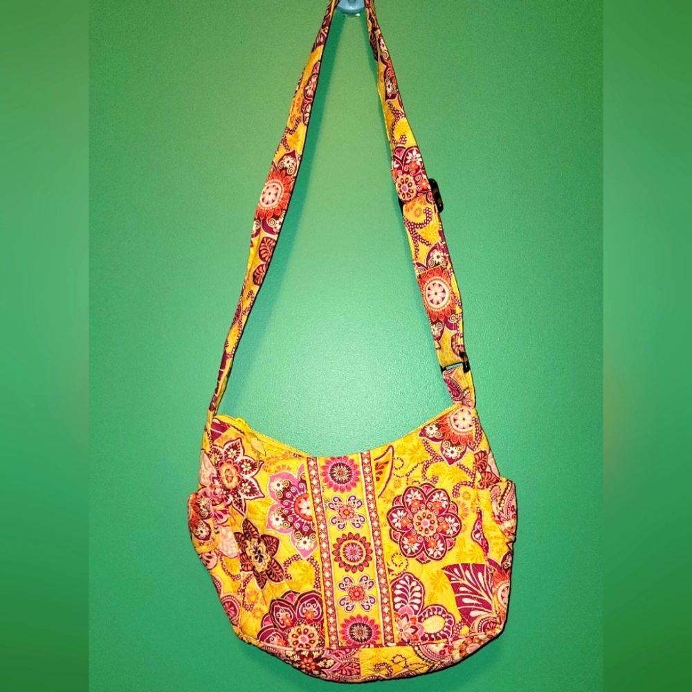 Vera Bradley Bali Gold Crossbody Purse Shoulder Bag